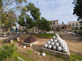 Old Cannonballs in the Center of Famagusta, Turkish Part of Cyprus, Cyprus, Europe Impressão fotográfica por Michael Runkel