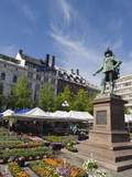 Flower Market and Statue of Christian Iv, Oslo, Norway, Scandinavia, Europe Photographic Print by Christian Kober