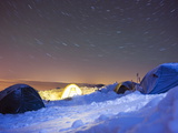 Star Trails, Camp Site at 4000M on Mont Blanc, Chamonix, French Alps, France, Europe Photographic Print by Christian Kober