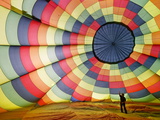 Pilot Standing Inside Hot Air Ballon As It Inflates, Exeter, Devon, England, United Kingdom, Europe Photographic Print by Guy Edwardes