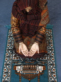 Muslim Woman Kneeling on Prayer Mat Saying Prayers, Jordan, Middle East Photographic Print
