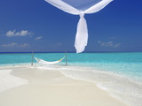 Hammock Hanging in Shallow Clear Water, the Maldives, Indian Ocean, Asia Photographic Print by Sakis Papadopoulos