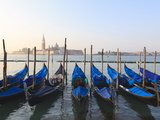 Gondolas on the Lagoon, San Giorgio Maggiore in the Distance, Venice, Veneto, Italy Photographic Print by Amanda Hall