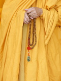 Buddhist Monk Holding Prayer Beads, Thiais, Val De Marne, France, Europe Photographic Print