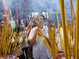 Burning Incense During Tet, the Vietnamese Lunar New Year Celebration, Thien Hau Temple, Vietnam Photographic Print