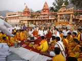 Evening Celebration in Parmath, Rishikesh, Uttarakhand, India, Asia Photographic Print