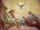 Jesus, God and the Holy Spirit, Franciscan Church of Vienna, Vienna, Austria, Europe Fotografie-Druck