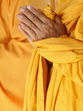 Praying Buddhist Monk, Thiais, Vale De Marne, France, Europe Photographic Print