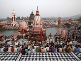 Har-Ki-Pauri Ghat in the Evening During the Kumbh Mela, Haridwar, Uttarakhand, India, Asia Photographic Print
