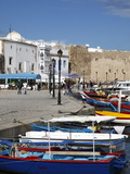 Fishing Boats, Old Port Canal With Kasbah Wall in Background, Bizerte, Tunisia Photographic Print by Dallas & John Heaton