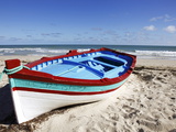 Small Boat on Tourist Beach the Mediterranean Sea, Djerba Island, Tunisia, North Africa, Africa Photographic Print by Dallas & John Heaton