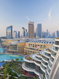 Dubai Skyline, Elevated View Over the Dubai Mall and Burj Khalifa Park, Dubai Photographic Print