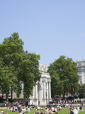 Tourists Picnicking Near Marble Arch, London, England, United Kingdom, Europe Photographic Print by Michael Kelly