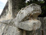 Massive Stone Carving of Snake Head, Chichen Itza, Yucatan, Mexico, North America Photographic Print by Balan Madhavan