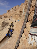 Local Workers Using Donkeys at Hillside Berber Village of Chenini, Tunisia Photographic Print by Dallas & John Heaton