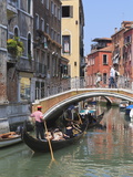 Gondola on a Canal, Venice, UNESCO World Heritage Site, Veneto, Italy, Europe Photographic Print by Amanda Hall