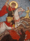 Mosaic of St. George Slaying the Dragon in St. George Coptic Orthodox Church, Cairo, Egypt Photographic Print