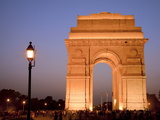 India Gate Illuminated in Evening, New Delhi, India, Asia Photographic Print