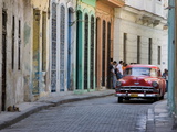 Colourful Street With Traditional Old American Car Parked, Old Havana, Cuba, West Indies, Caribbean Photographic Print by Martin Child