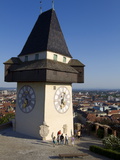 Schlossberg, Clock Tower, Old Town, UNESCO World Heritage Site, Graz, Styria, Austria, Europe Photographic Print by Dallas & John Heaton