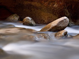 Round Rocks in the Virgin River Near the Narrows, Zion National Park, Utah, USA Photographic Print by James Hager