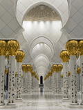 Gilded Columns Lead to the Main Prayer Hall of Sheikh Zayed Bin Sultan Al Nahyan Mosque, Abu Dhabi Photographic Print