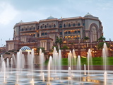 Water Fountains in Front of the Emirates Palace Hotel, Abu Dhabi, United Arab Emirates, Middle East Photographic Print by Gavin Hellier