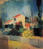 Helles Haus I, c.1914 Collectable Print by Auguste Macke
