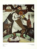 Geigenspieler (klein) Plakaty autor Marc Chagall