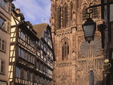 West Front of Notre-Dame Gothic Cathedral, From Rue Merciere, Strasbourg, Alsace, France, Europe Photographic Print