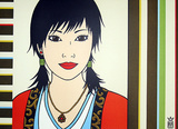 Akane (Bright Red) Serigraph by Maria Manuela Vintilescu