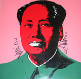 Mao Tse-Tung Kopf Rot-Grün Sérigraphie par Andy Warhol