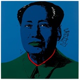 Mao Tse-Tung Kopf Blau-Grün Serigrafi af Andy Warhol
