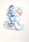 Kleiner Kopf Hell-Blau Giclee Print by Manfred Fischer
