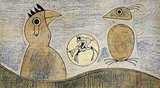 Komposition in Ocker & Blau Sammlerdrucke von Max Ernst