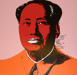 Mao Tse-Tung Kopf Rot-Orange Serigrafie von Andy Warhol