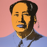 Mao Tse-Tung Kopf Orange-Lila Serigrafie von Andy Warhol