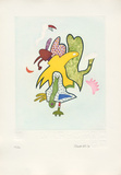 Fantasiewesen mit Rollschuh B, c.1974 Collectable Print by Otmar Alt