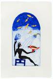 Homme tenant oiseau Limited Edition by Raymond Waydelich