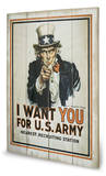 I Want You Wood Sign by James Montgomery Flagg