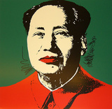 Mao Tse-Tung Kopf Gelb-Rot Serigrafi af Andy Warhol