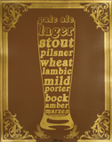 Beer Typography (Gold) Serigrafía por Kyle & Courtney Harmon Beer Typography (Gold) Serigrafía por Kyle & Courtney Harmon