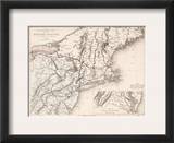 Map: Northeast U.S.A Framed Giclee Print