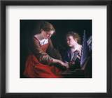 St. Cecilia And An Angel Indrammet giclee-tryk af Orazio Gentileschi