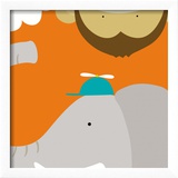 Safari Group: Monkey and Elephant Kunstdrucke von Yuko Lau