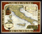 Wine Map of Italy Lámina giclée enmarcada Wine Map of Italy Lámina giclée enmarcada