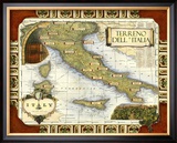 Wine Map of Italy Framed Giclee Print