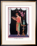Worth Evening Dress, Fashion Plate from Gazette Du Bon Ton, 1925 Framed Giclee Print by Georges Barbier