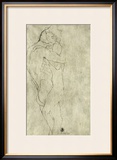 Lovers, Black Crayon (1908) Framed Giclee Print by Gustav Klimt