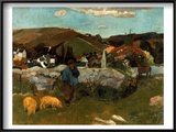 Gauguin: Swineherd, 1888 Art by Paul Gauguin